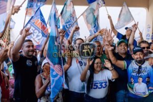Vinícius Ferro durante campanha a deputado federal no Maranhão em 2026